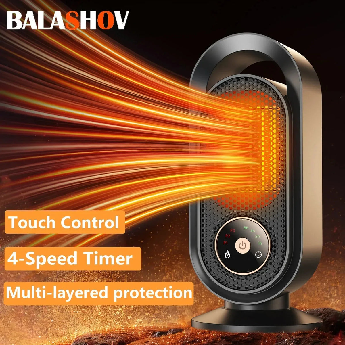 Calefactor Eléctrico Portátil 1000W - Mini Calefactor de Sobremesa con Aire Caliente Inteligente, Calentador Rápido para Hogar, Dormitorio y Oficina en Invierno