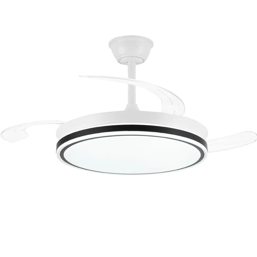 ALLINLIFE: Ventilador de techo con luz LED de 72 W: motor DC silencioso, aspas retráctiles, 6 velocidades, luz cálida/fría (3000 K-4000 K-6000 K), Ø 102 cm, mando a distancia.