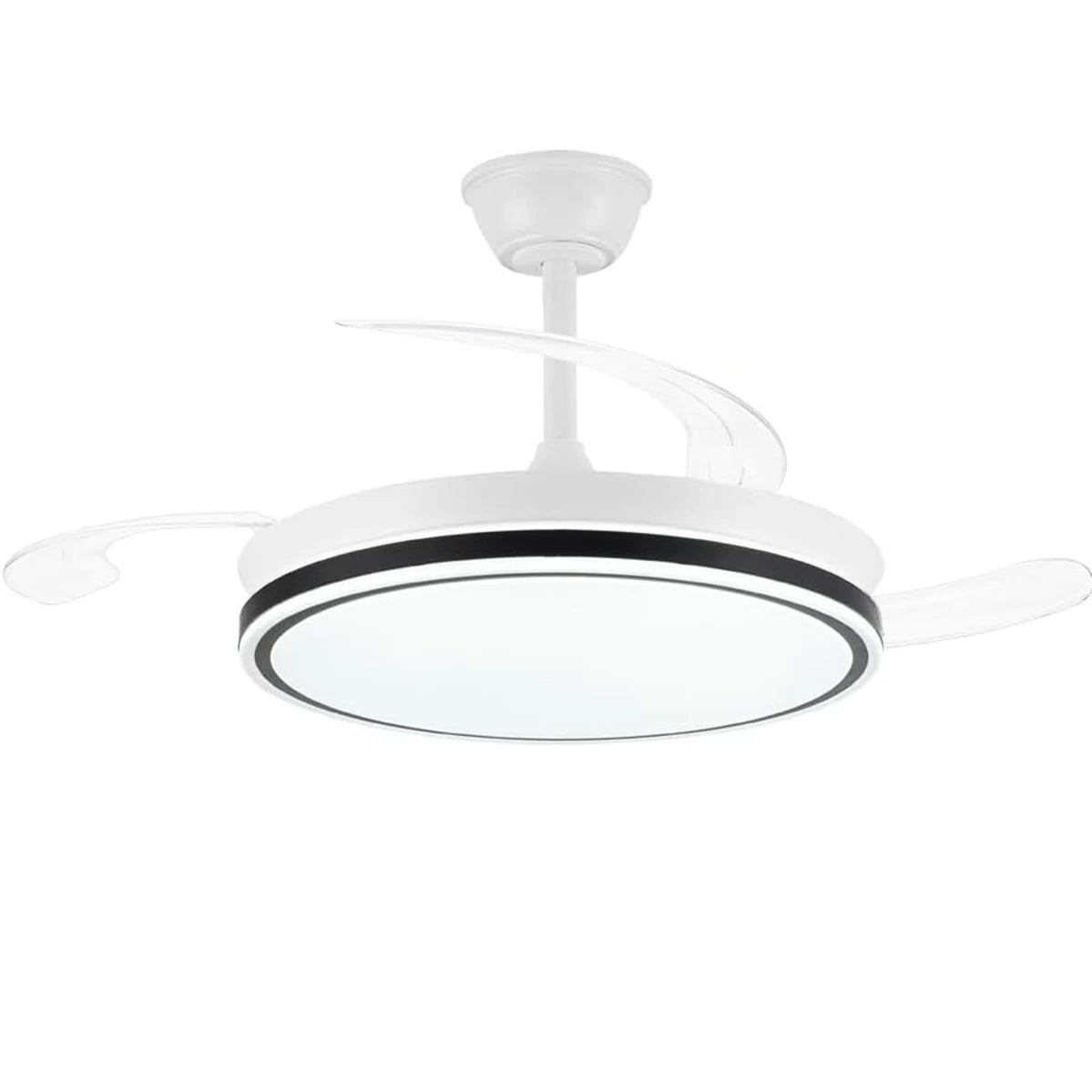 ALLINLIFE: Ventilador de techo con luz LED de 72 W: motor DC silencioso, aspas retráctiles, 6 velocidades, luz cálida/fría (3000 K-4000 K-6000 K), Ø 102 cm, mando a distancia.