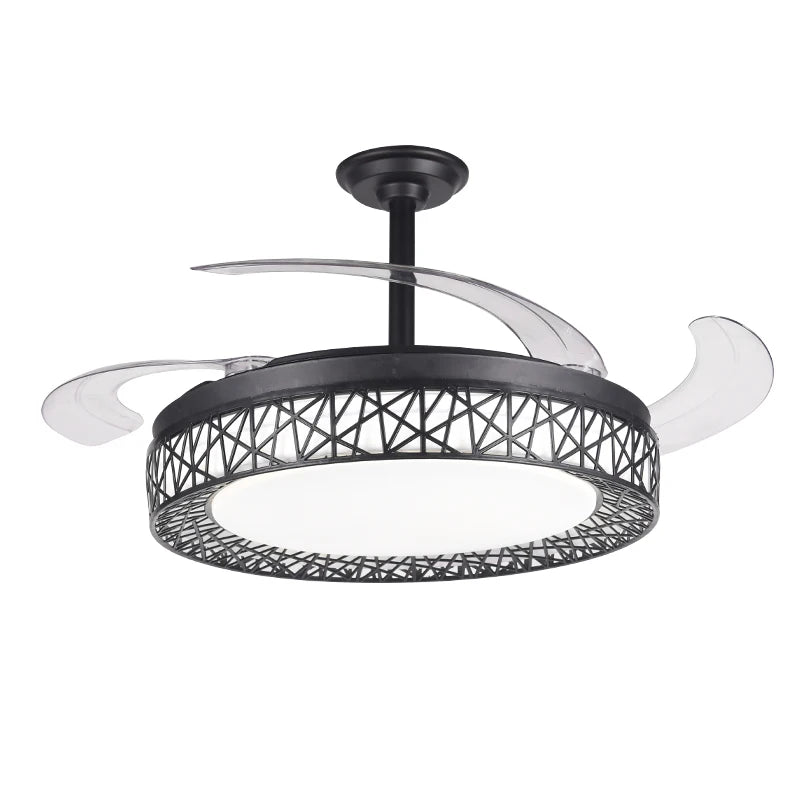 ALLINLIFE: Ventilador de techo con luz LED de 72 W: motor DC silencioso, aspas retráctiles, 6 velocidades, luz cálida/fría (3000 K-4000 K-6000 K), Ø 102 cm, mando a distancia.