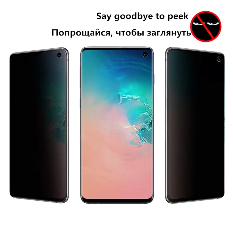 Cristal templado de privacidad para Samsung Galaxy S24 y S23 Plus. Protector de pantalla antiespía con función de huella dactilar para Samsung S22, S26 y S25