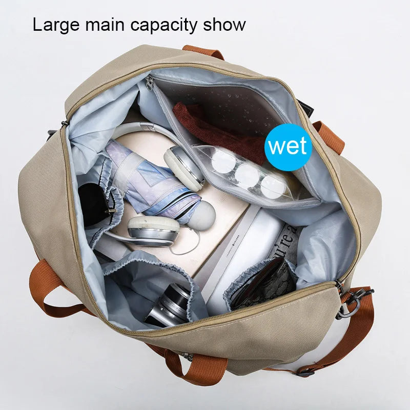 Bolsa de Gimnasio de Viaje - Equipaje de Corta Distancia - Bolsa Deportiva Portátil - Bolsa Bandolera Cruzada al Pecho - Bolsas de Mano - Bolsa de Lona - Bolsa de Fin de Semana para Cabina