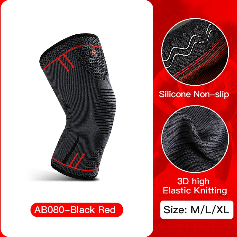 Rodillera de Compresión Elástica Transpirable con Resortes | Manga de Soporte para Rodilla | Protector Deportivo para Gym, Baloncesto, Voleibol y Running - 1 Pieza