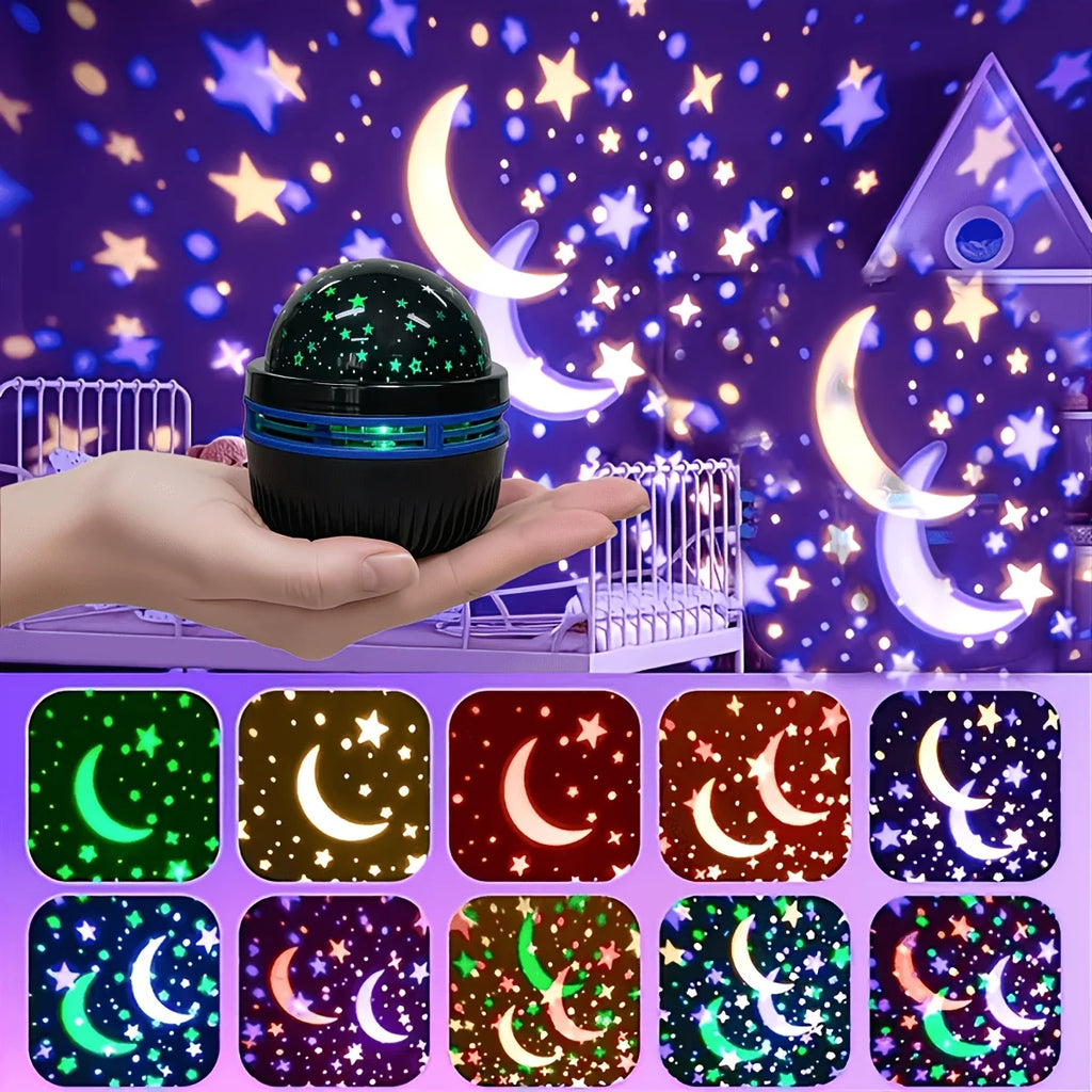 Lámpara LED de noche con cielo estrellado y proyector USB de estrellas y luna, 5 V, para crear ambiente en el hogar y decorar habitaciones