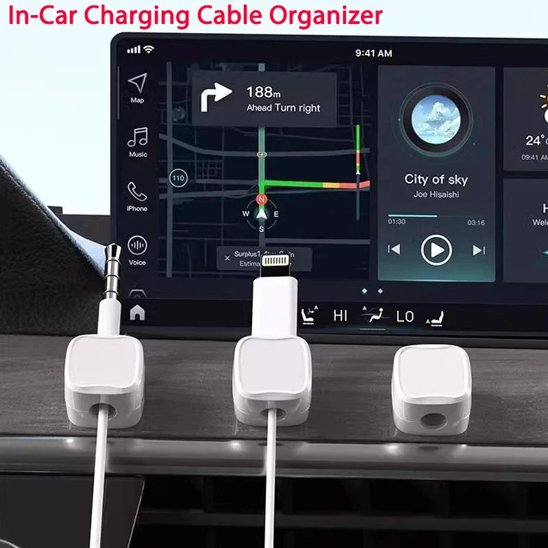 Sujetacables magnético, sujetacables adhesivo, organizador de cables para el hogar y la oficina, para organizar los cables debajo del escritorio