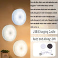 Lámpara nocturna LED con sensor de movimiento, recargable por USB, de 2 a 6 unidades. Lámpara nocturna de 3 colores para armarios, vestidores, escaleras y armarios, sin cables.