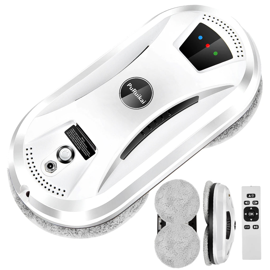 PuRuiKai: robot aspirador ultradelgado, robot limpiacristales, limpiacristales eléctrico con mando a distancia para el hogar