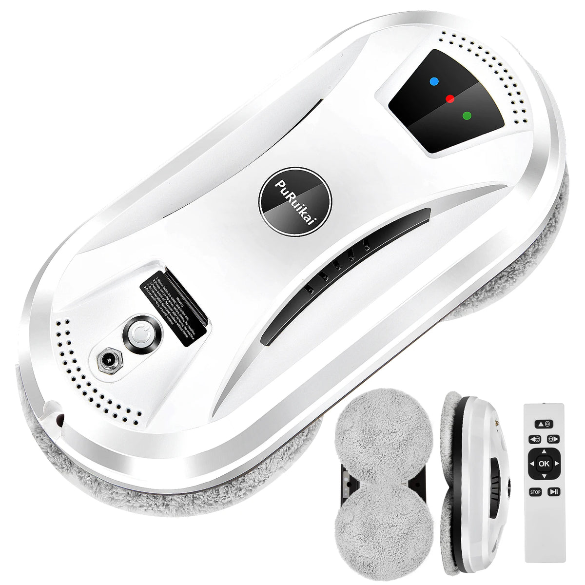 PuRuiKai: robot aspirador ultradelgado, robot limpiacristales, limpiacristales eléctrico con mando a distancia para el hogar