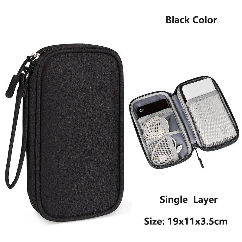 Estuche de almacenamiento para cables de datos,  organizador de viaje para cables, cargadores USB