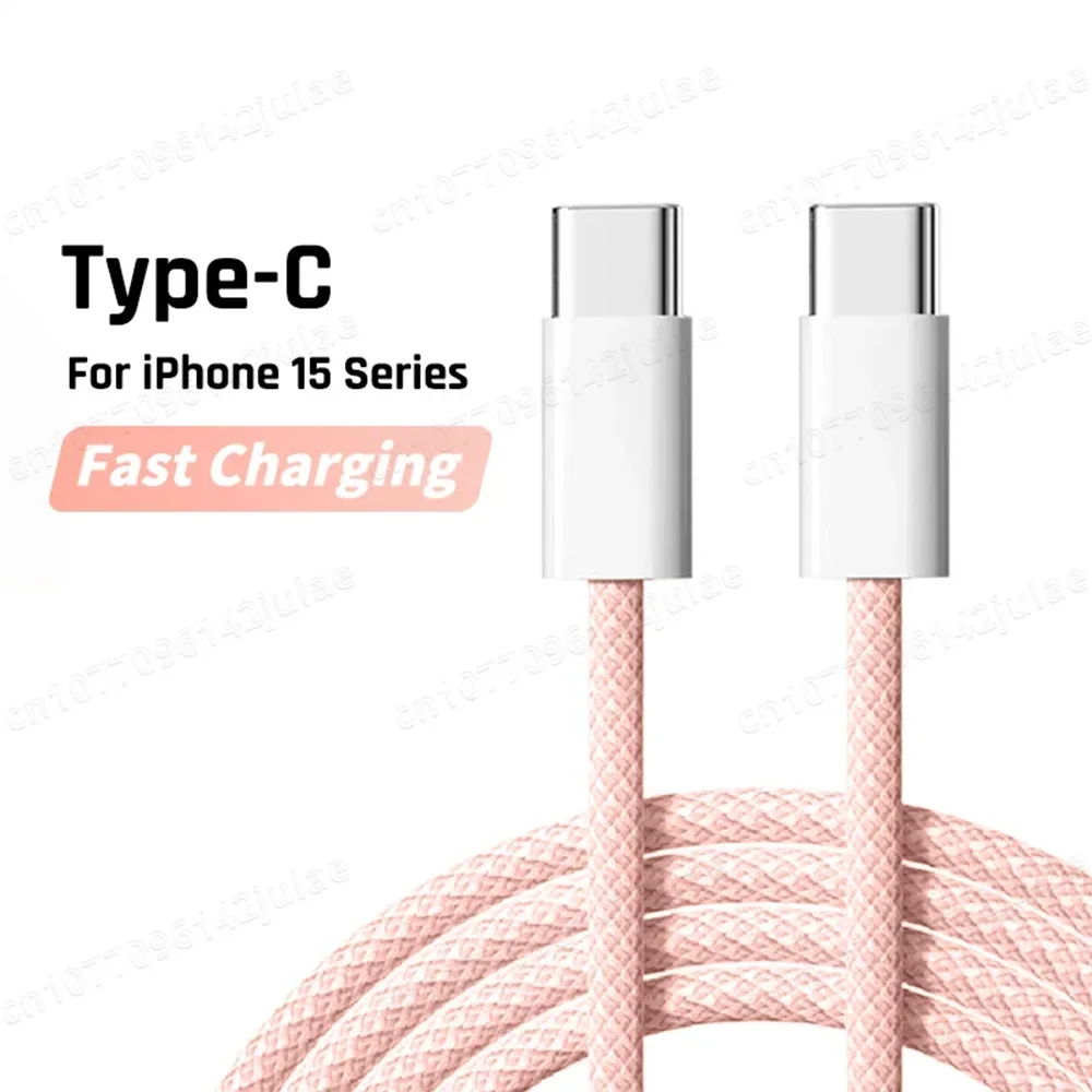 Cargador rápido original PD de 60 W con cable USB-C a Tipo C de 6 A para iPhone 15, 16 y 17 Pro Max; carga rápida para Samsung S26 y Xiaomi
