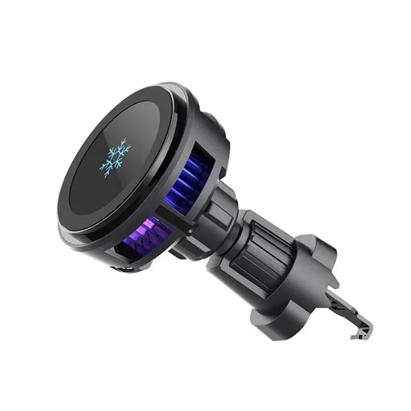 VIKEFON: Cargador magnético inalámbrico para coche con refrigeración por hielo y estación de carga rápida para iPhone 17, 16, 15, 14, 13 Pro Max; soporte para móvil en el coche con MagSaf
