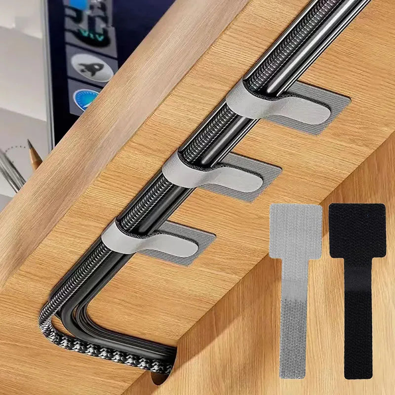 Bridas reutilizables para cables. Organizador de cables. Sujetacables. Organizador de cables autoadhesivo y ajustable. Correas para organizar el escritorio.