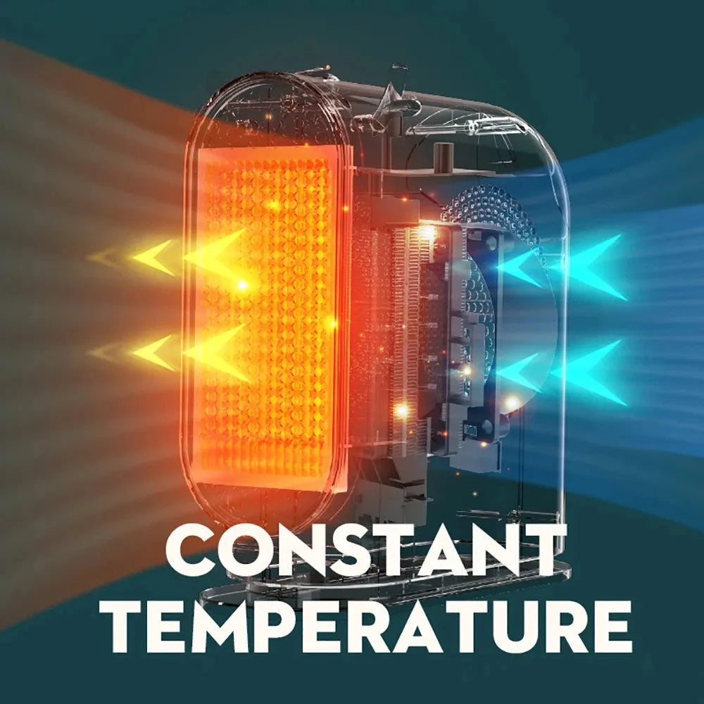 Calefactor Eléctrico de Sobremesa 500W Portátil - Calefactor con Termostato Inteligente y Ventilador, Calefacción Rápida de Invierno para Hogar y Oficina