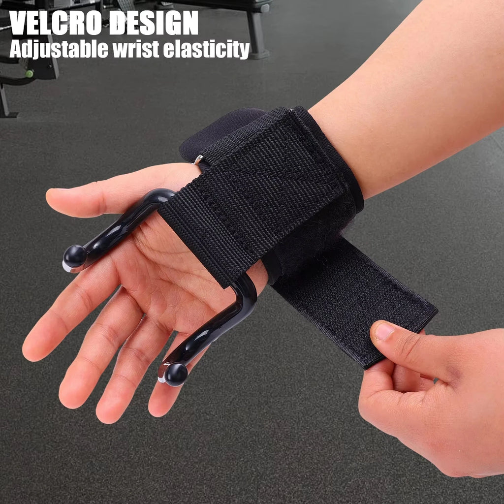Ganchos para Levantamiento de Pesas - Heavy Duty | Agarre Antideslizante y Correas Ajustables para Dominadas y Powerlifting