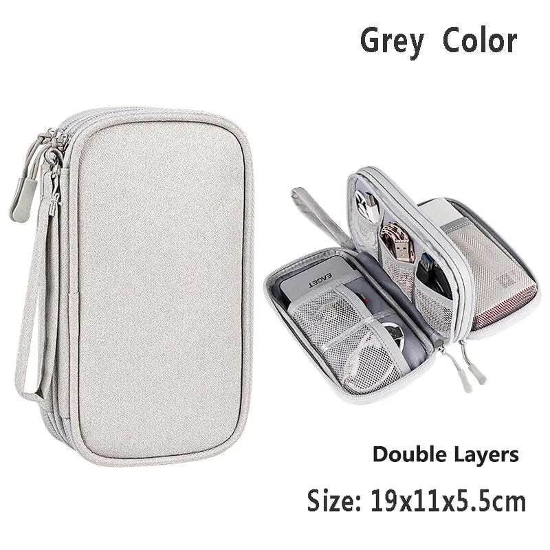 Estuche de almacenamiento para cables de datos,  organizador de viaje para cables, cargadores USB