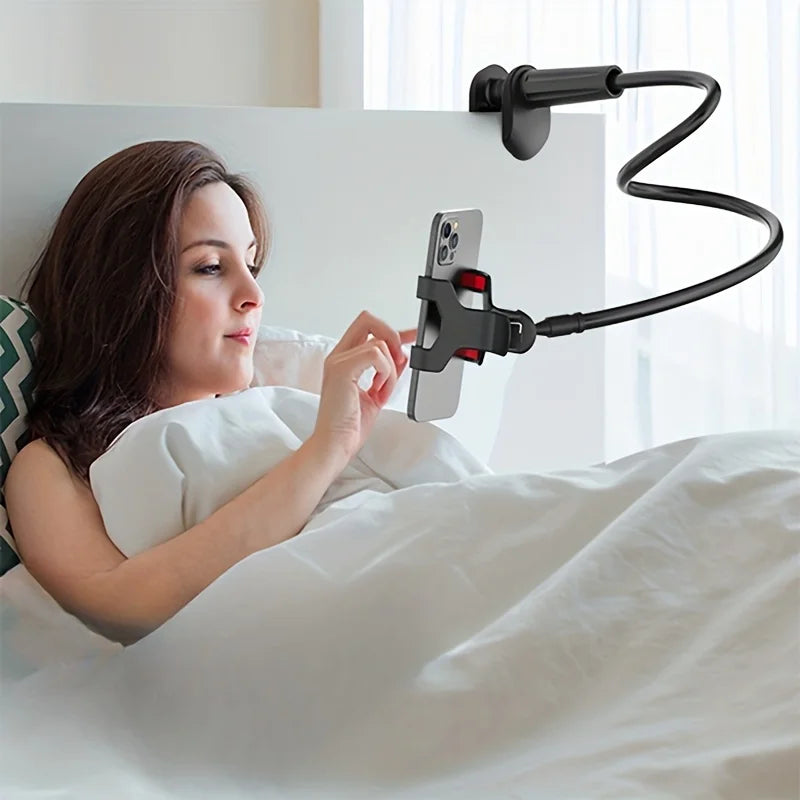Soporte para móvil Lazy con brazo largo flexible tipo cuello de cisne, para sobremesa y cabecera