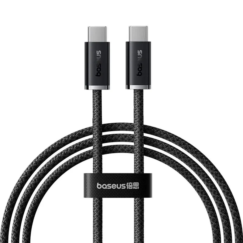 Cable Baseus de 100 W de tipo C a USB-C para iPhone 16 y 15; cable de carga rápida para MacBook, iPad, Samsung y Xiaomi; cable USB-C de alta velocidad