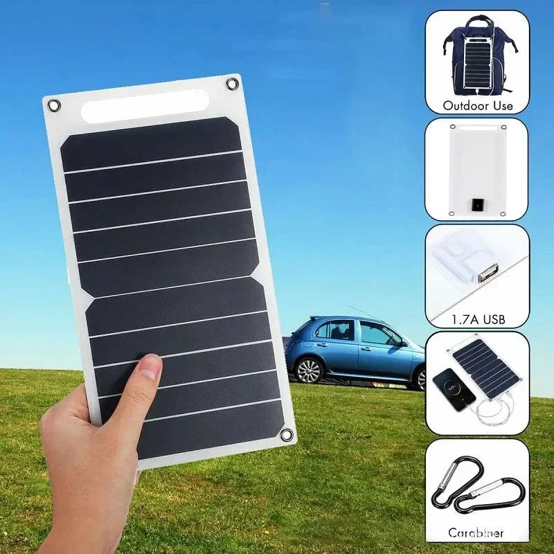 Panel de Carga Solar Impermeable 30W | Portátil para Camping y Exterior
