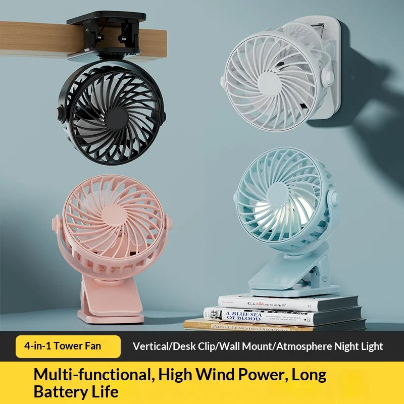 HOMEFISH:  ventilador colgante giratorio de 720° con luz nocturna y enfriador de aire para acampadas al aire libre