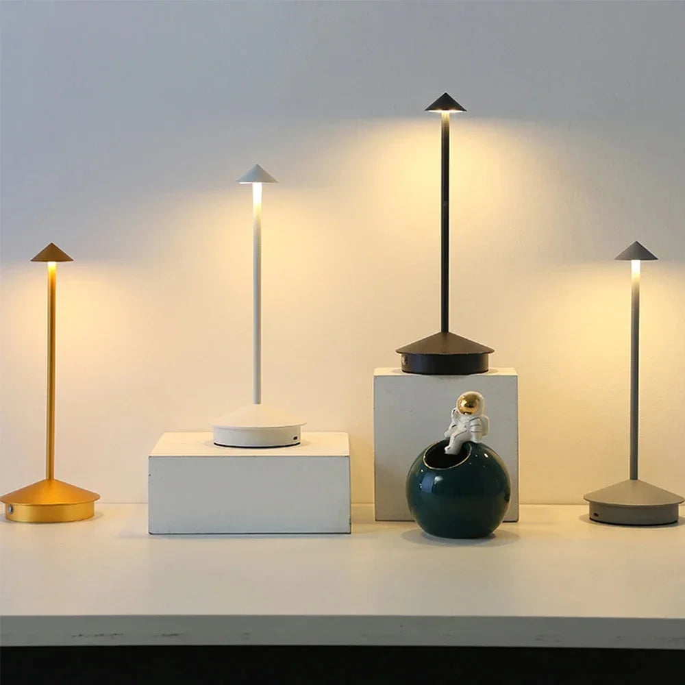 Lámpara de mesa LED recargable con sensor táctil, lámpara de noche para restaurante, hotel, bar y dormitorio, con 3 temperaturas de color y regulación continua de la intensidad
