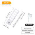 Luz con sensor de movimiento, luz nocturna LED inalámbrica, lámpara nocturna recargable por USB, lámpara para armarios y vestidores, luz de fondo para cocina, LED