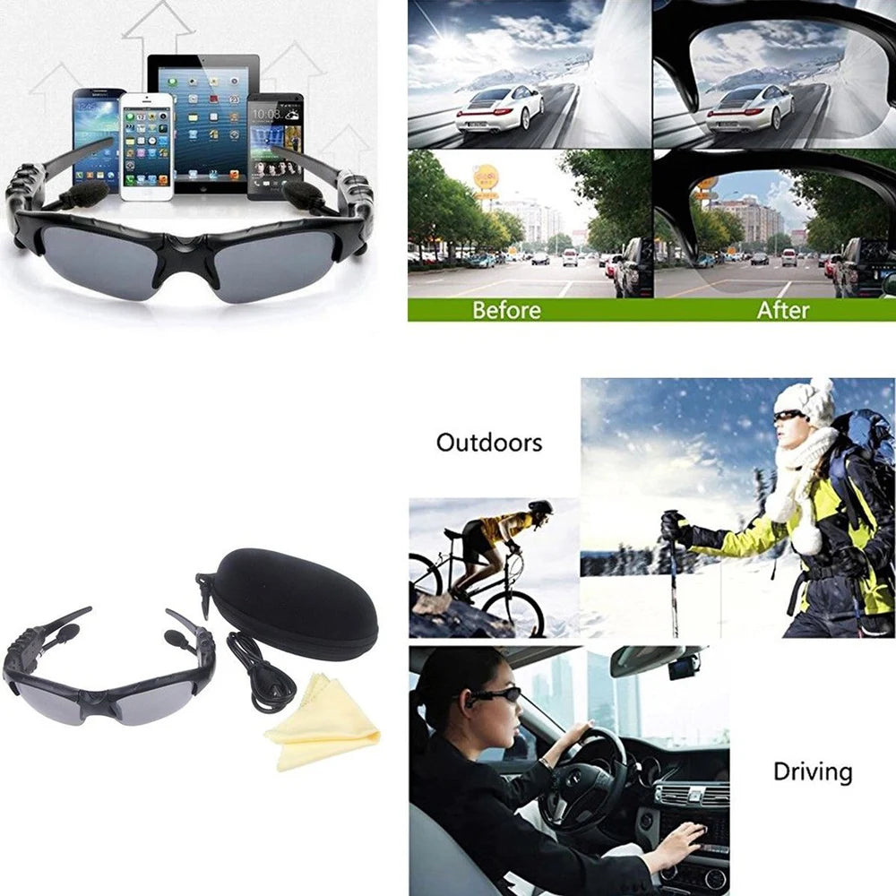 Gafas inteligentes con Bluetooth, audífonos inalámbricos con sonido estéreo, gafas de sol con lentes polarizadas y protección UV