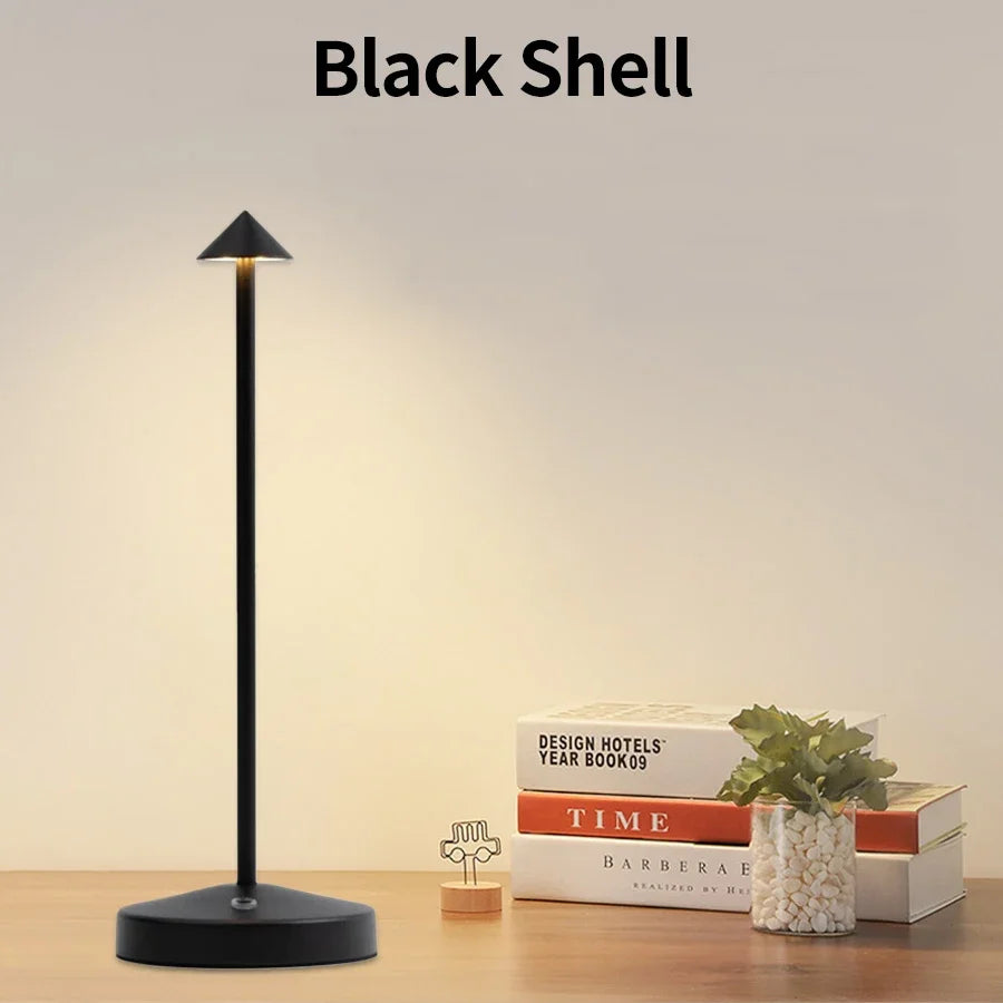 Lámpara de mesa LED recargable con sensor táctil, lámpara de noche para restaurante, hotel, bar y dormitorio, con 3 temperaturas de color y regulación continua de la intensidad