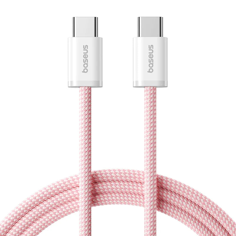 Cable Baseus de 100 W de tipo C a USB-C para iPhone 16 y 15; cable de carga rápida para MacBook, iPad, Samsung y Xiaomi; cable USB-C de alta velocidad