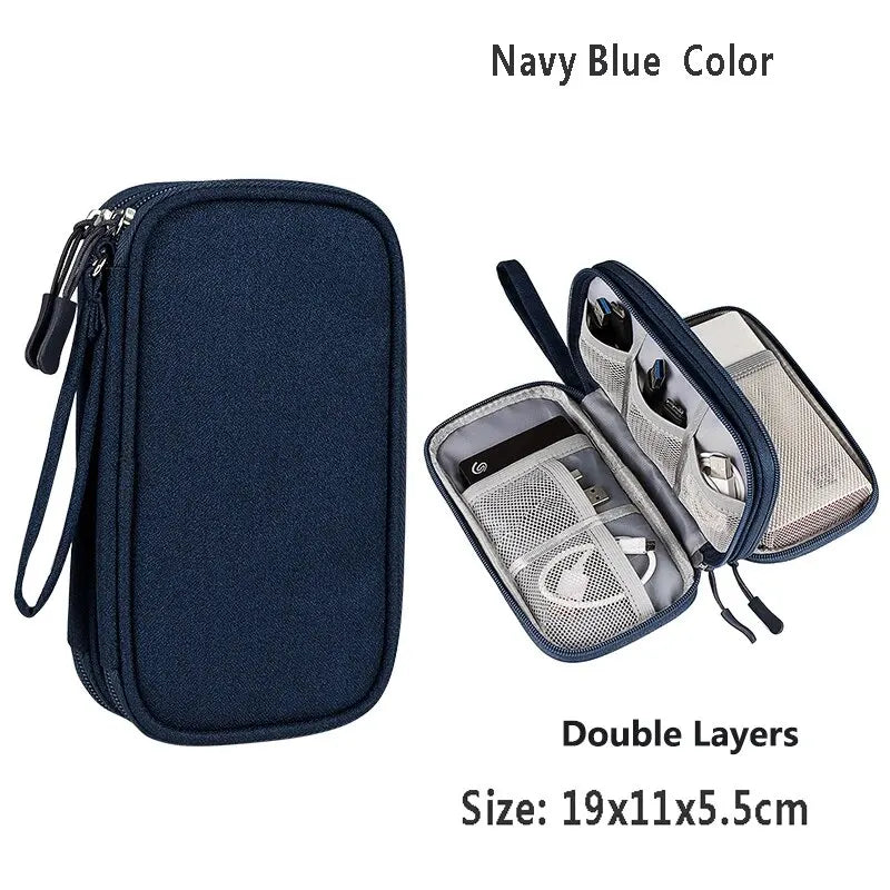 Estuche de almacenamiento para cables de datos,  organizador de viaje para cables, cargadores USB
