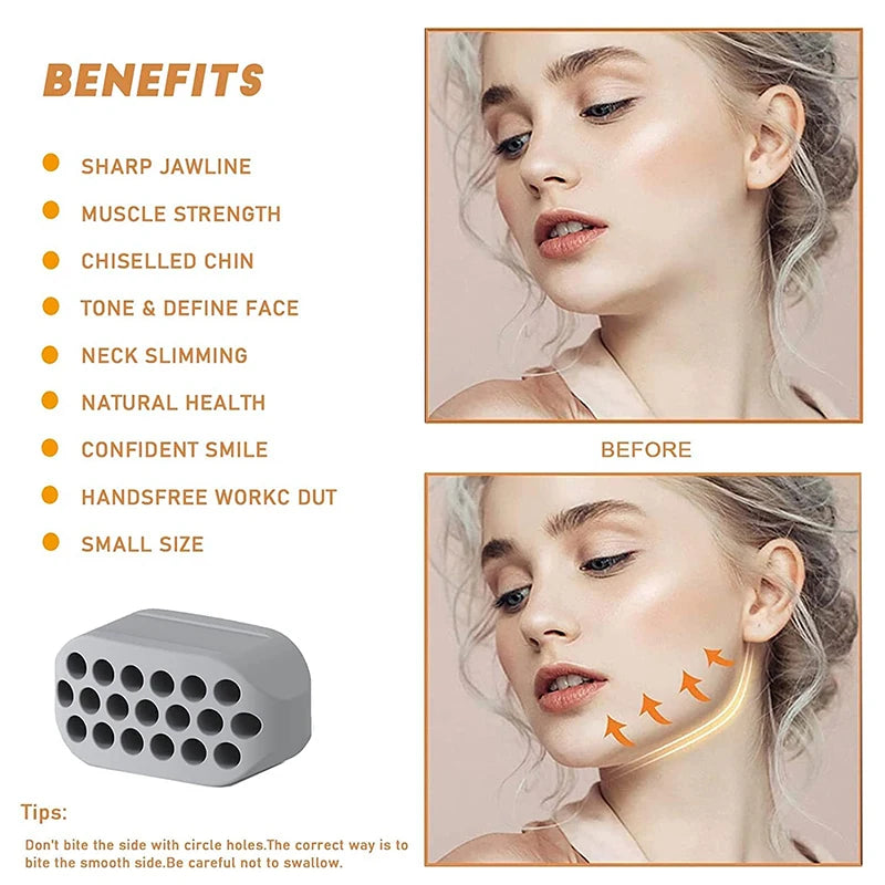 Ejercitador de Mandíbula de Silicona - Tonificador Facial y Fitness de Jawline | Bola para Tonificación de Cuello | Herramienta de Belleza Facial y Eliminador de Papada