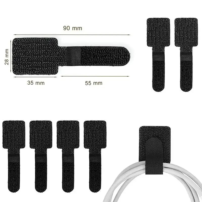 Bridas reutilizables para cables. Organizador de cables. Sujetacables. Organizador de cables autoadhesivo y ajustable. Correas para organizar el escritorio.