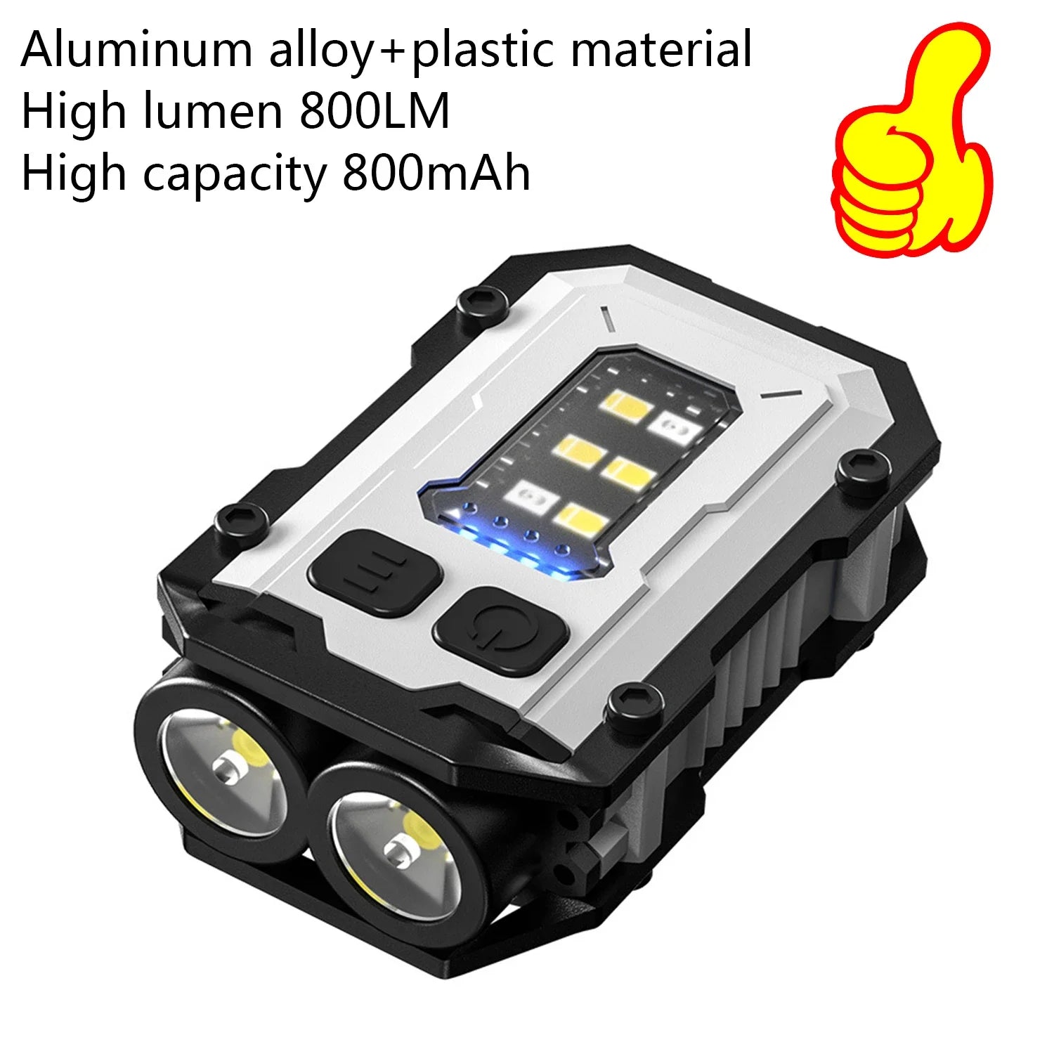 ESMARTER, linterna portátil con imán en la parte trasera, linterna superbrillante, luz de emergencia lateral con tecnología COB