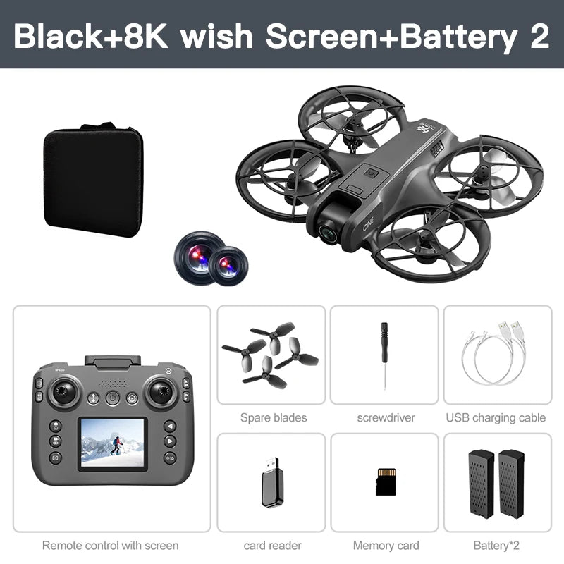 Lenovo V666 : mini dron profesional de 4K para tomas aéreas, con doble cámara de 8K, sistema inteligente de evitación de obstáculos y cuadricóptero sin escobillas.