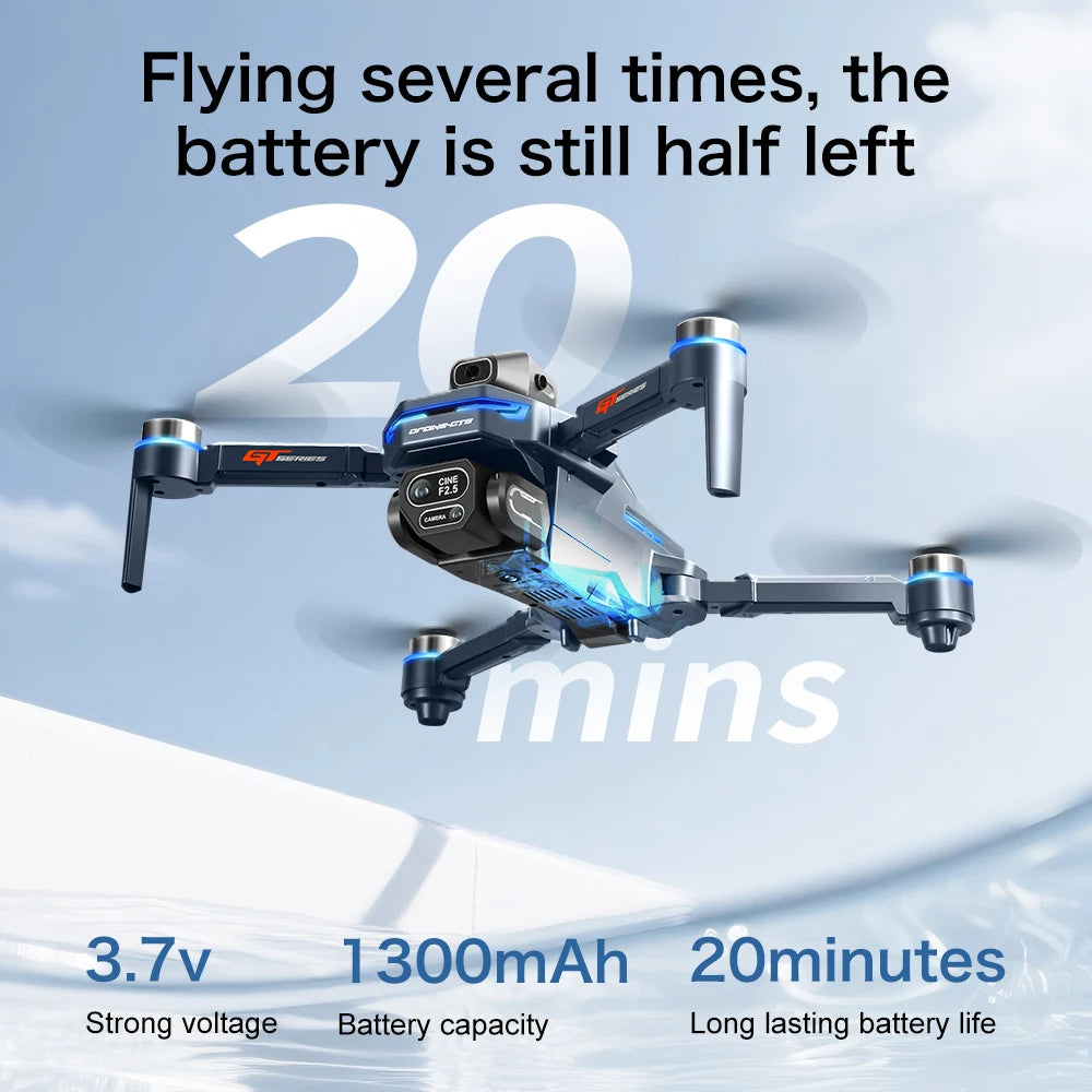 Lenovo GT8: Dron profesional 8K con doble cámara, GPS, FPV, motor sin escobillas, flujo óptico, función de vuelo estacionario y cuadricóptero plegable.