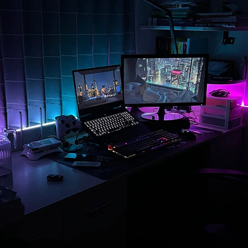 Barra de luz LED de 5 m con conector USB, 24 teclas, LED 5050 RGB multicolor, para fondo de TV, sala de juegos, decoración de fiestas familiares y luz nocturna