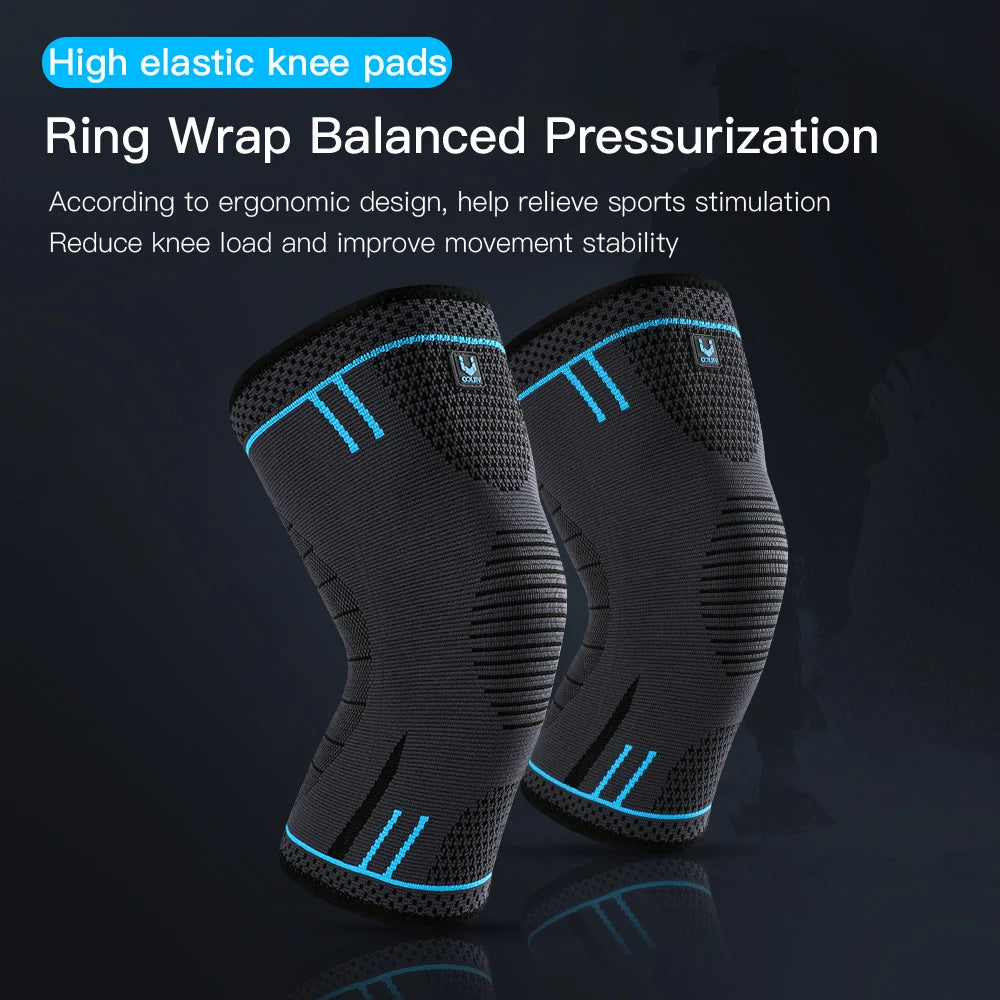 Rodillera de Compresión Elástica Transpirable con Resortes | Manga de Soporte para Rodilla | Protector Deportivo para Gym, Baloncesto, Voleibol y Running - 1 Pieza