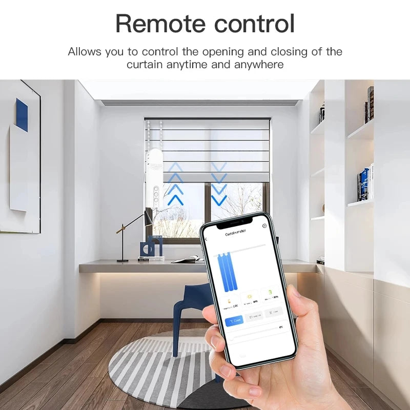 Persiana motorizada inteligente Zigbee para Tuya App, Google Home y Alexa con voz