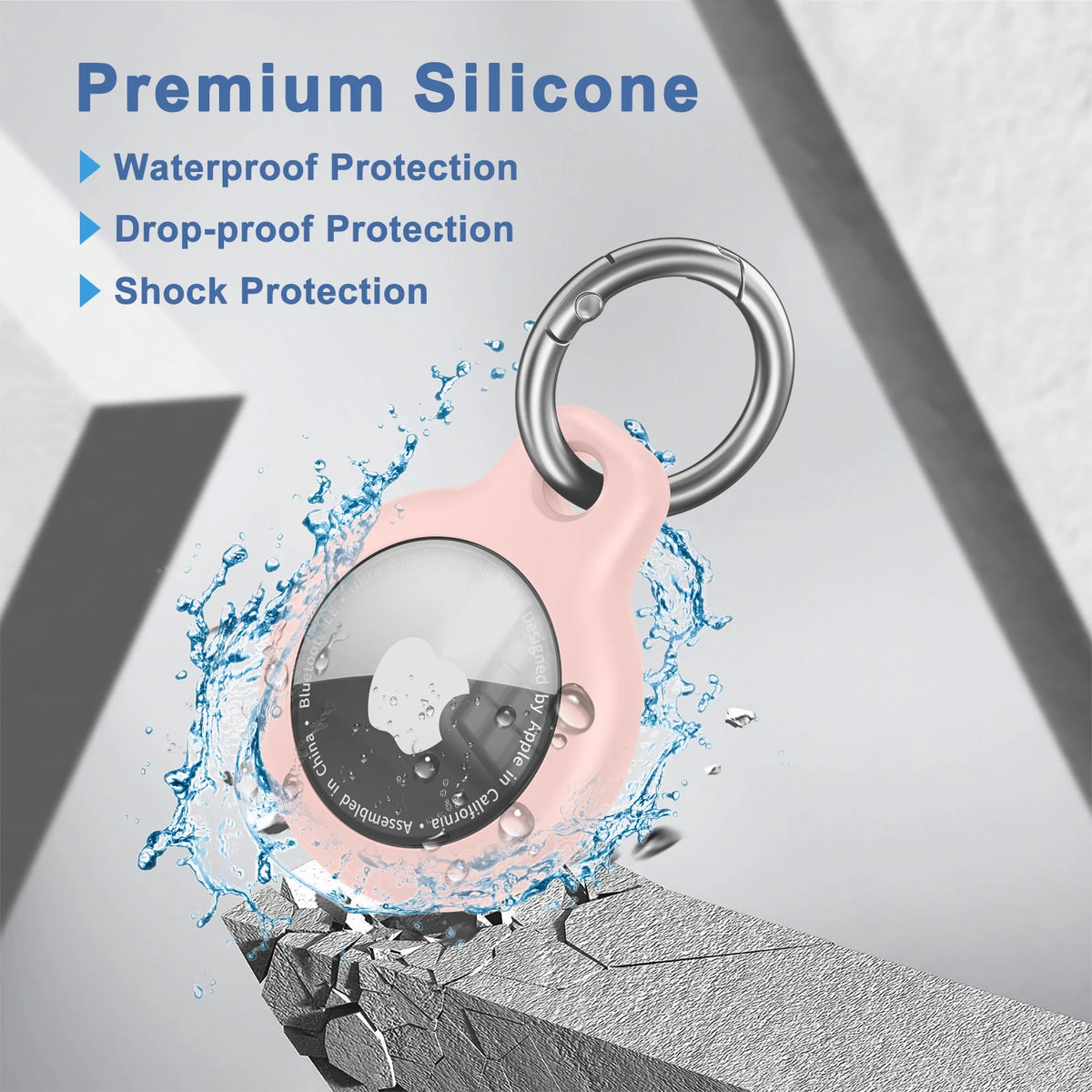 Funda de TPU para Apple AirTag con llavero: carcasa protectora antirrayaduras para localizador