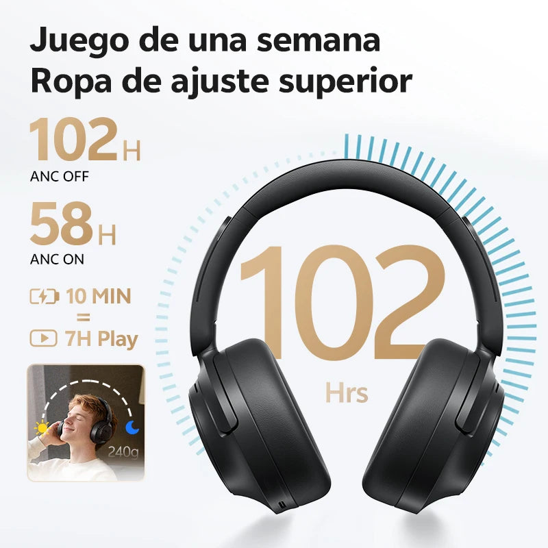 QCY H3S:  con cancelación activa de ruido adaptativa de 56 dB y 102 horas de autonomía