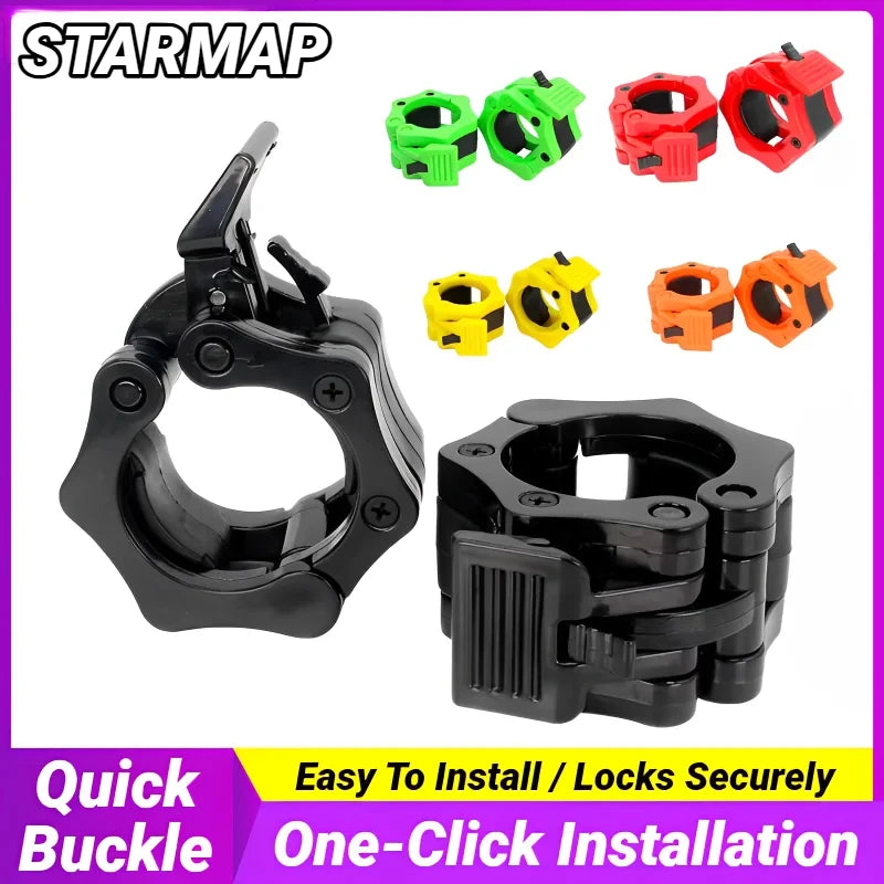 Collarines para Barra de 25MM - Abrazaderas de Liberación Rápida - Clips para Barra de Pesas para Halterofilia y Entrenamiento de Fuerza - Cierre de Seguridad Spinlock