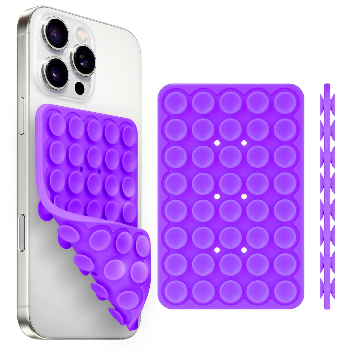 Soporte para móvil con ventosa de silicona, multifuncional, fijo y antideslizante; ventosa de goma desmontable de doble cara para móvil