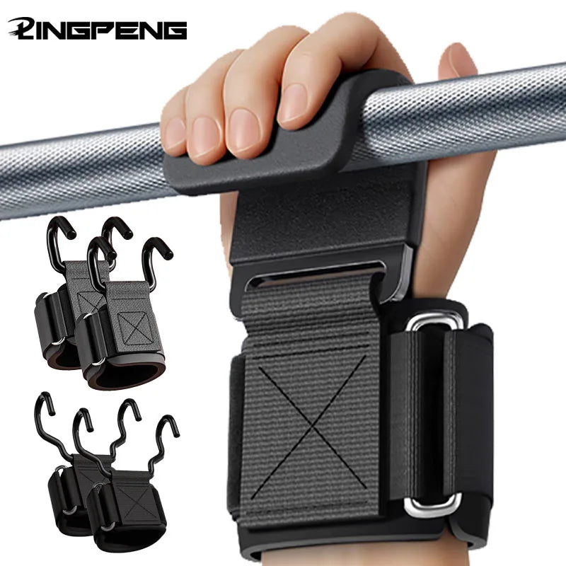 Ganchos para Levantamiento de Pesas - Heavy Duty | Agarre Antideslizante y Correas Ajustables para Dominadas y Powerlifting