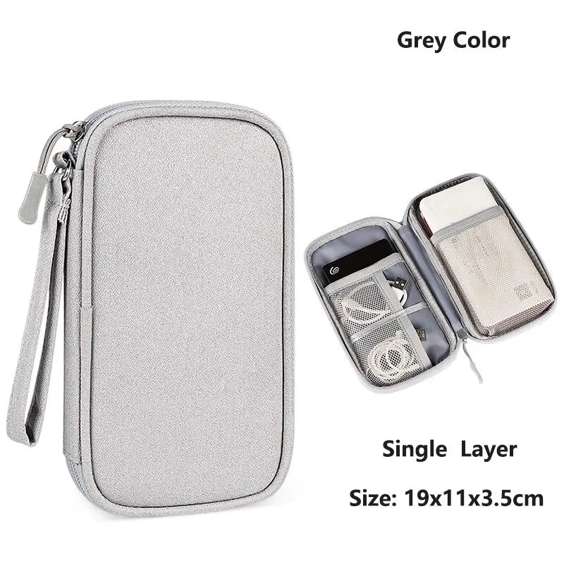 Estuche de almacenamiento para cables de datos,  organizador de viaje para cables, cargadores USB