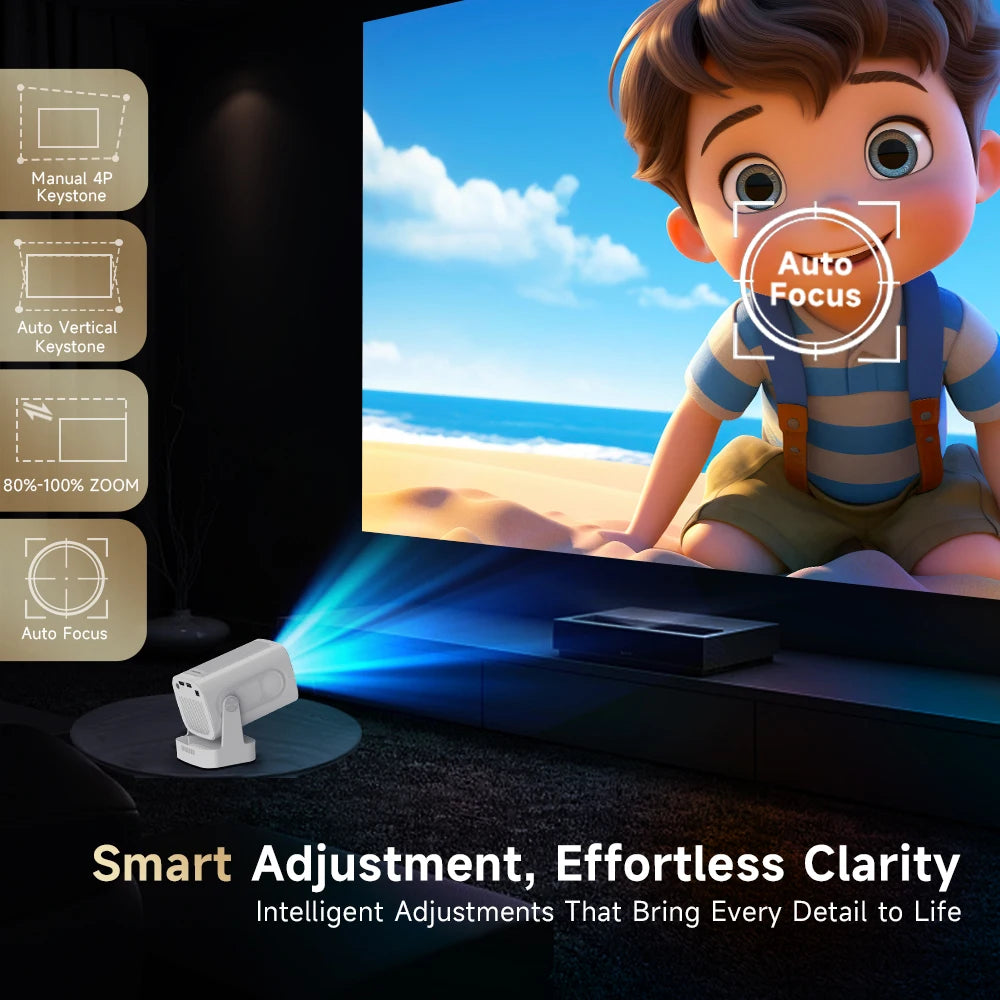 Magcubic HY310, 330 ANSI, enfoque automático, decodificación 4K, proyector con resolución nativa de 1080p, sistema operativo Android 11, altavoz integrado de 5 W, ratón inalámbrico + mando a distancia con control por voz, versión mejorada del HY300
