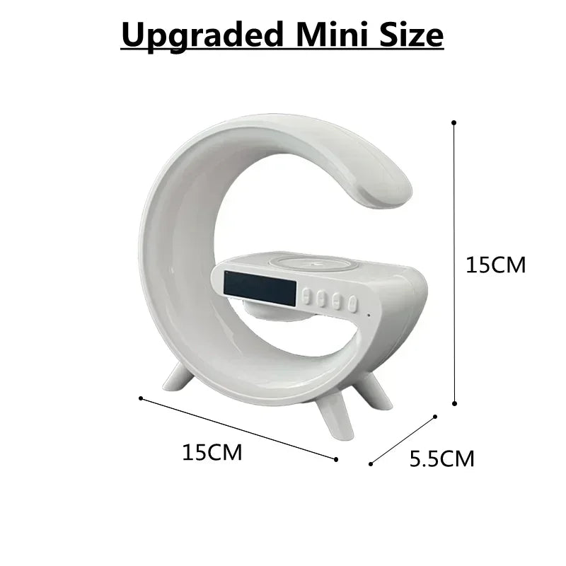 VIKEFON: Base de carga inalámbrica multifunción con luz RGB, despertador y altavoz para iPhone, Samsung y Xiaomi: estación de carga rápida compacta