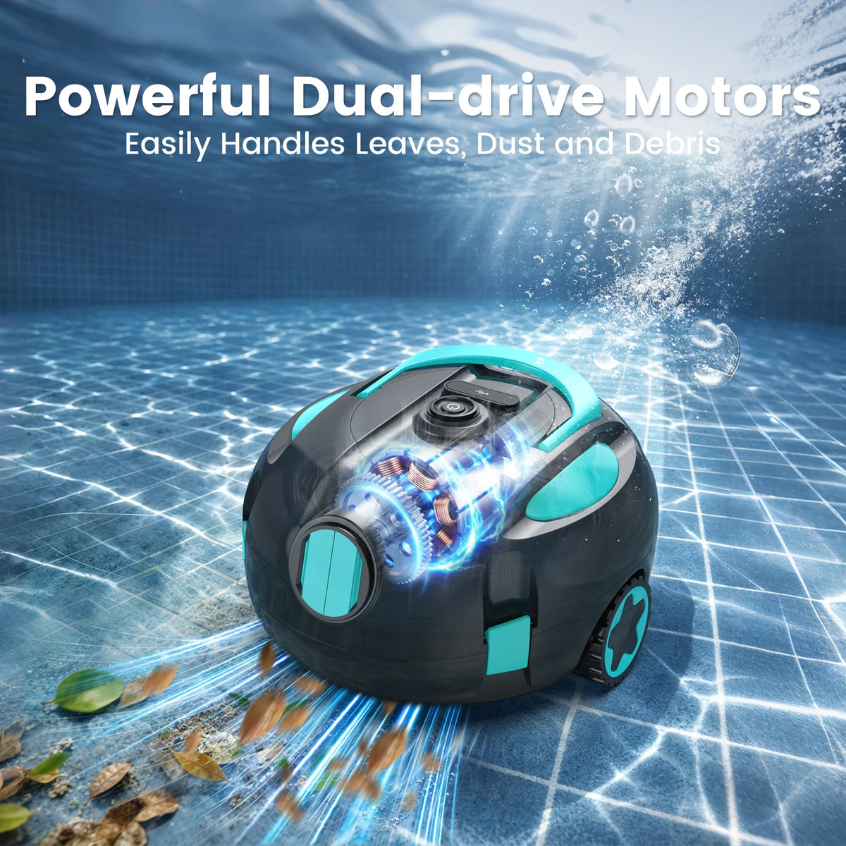 H1 Robot Aspirador de Piscina Inalámbrico Recargable Aspiradora Automática de Piscina 120 Min de Autonomía Auto-Estacionamiento Filtro de 180μm para Limpieza de Suelo de Piscina