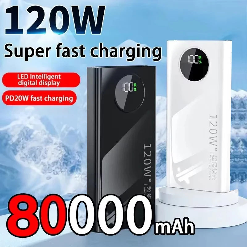 Batería externa de 20 W con carga ultrarrápida y capacidad ultragrande de 80 000 mAh