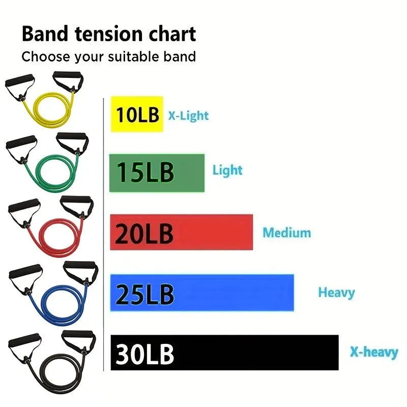 Bandas de Resistencia con Asas | Bandas de Ejercicio | Bandas de Entrenamiento con Mangos para Hombres y Mujeres | Equipo de Entrenamiento de Fuerza en Casa