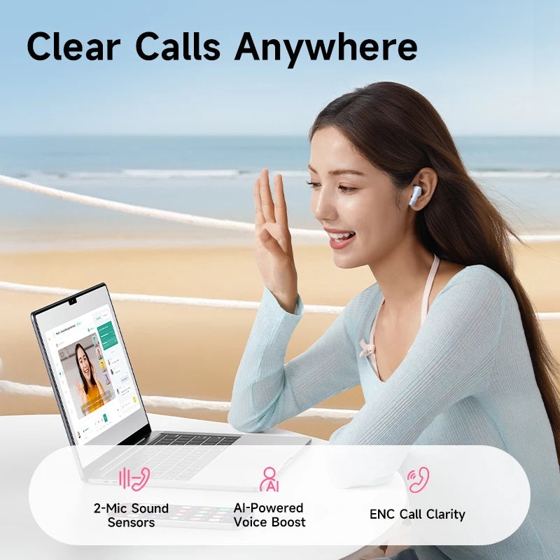 Baseus Bass BS2 Lite, Bluetooth 6.0, diseño semi-intraauricular, 2 micrófonos, cancelación de ruido activa con IA, 40 horas de autonomía, resistencia IP55, SuperBass