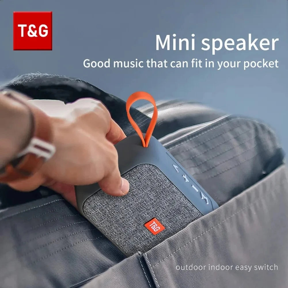 T&G: Altavoz inalámbrico Bluetooth, miniradio portátil FM, resistente al agua, pequeño subwoofer, caja de sonido, altavoz para música, altavoz para ordenador, PC, AUX, caja de sonido